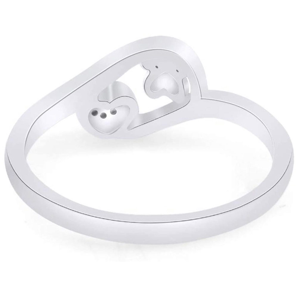 Natural Diamond Paw Print Ring - Picture 3 of 5